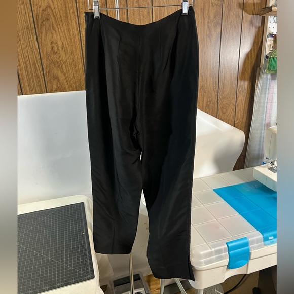 EUC Tibi black silk cropped pants with embroidery - Picture 3 of 8